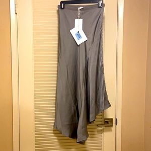 Annie Bing Silver Silk Skirt
